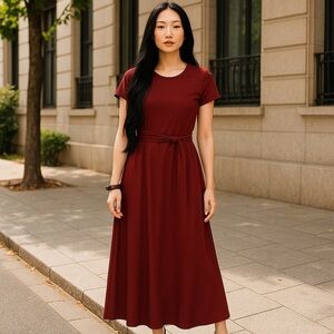Cato | Plus Petite Ribbed Maxi Dress 14/16P Wine